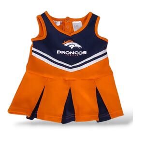 NFL Team Apparel SZ 12M Cheerleader Denver Broncos Dress Orange Pleated Skirt